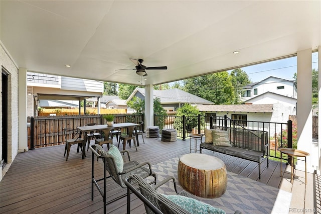 474 S Vine St, Denver, CO 80209 - deck with outdoor dining area and ceiling fan