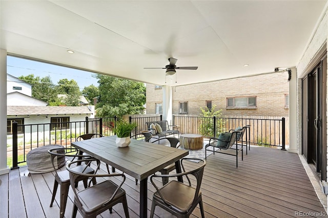 474 S Vine St, Denver, CO 80209 - deck with ceiling fan, outdoor dining area, and an outdoor living space