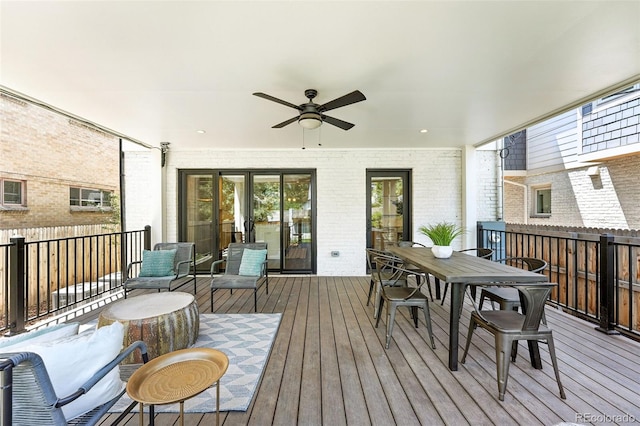 474 S Vine St, Denver, CO 80209 - deck featuring ceiling fan, outdoor dining space, and french doors