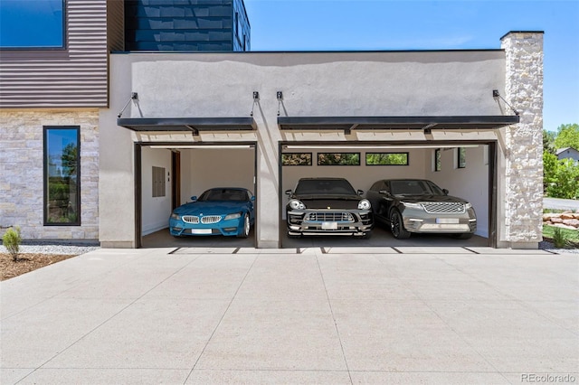 exterior space with a carport