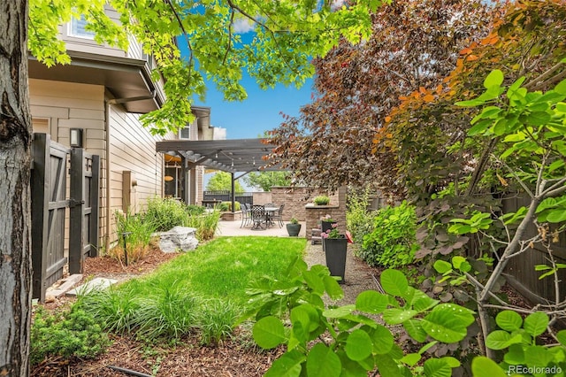 9244 E 37th Ave, Denver, CO 80238 - fenced backyard with a pergola and a patio