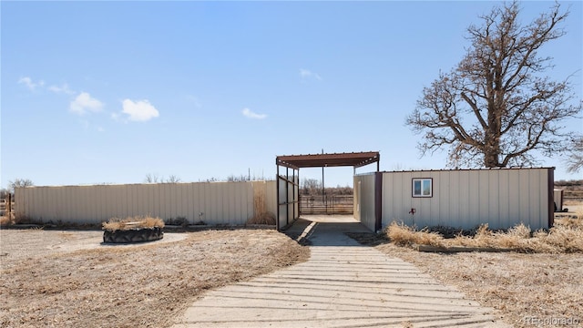 exterior space featuring fence