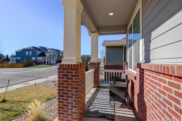 exterior space with covered porch