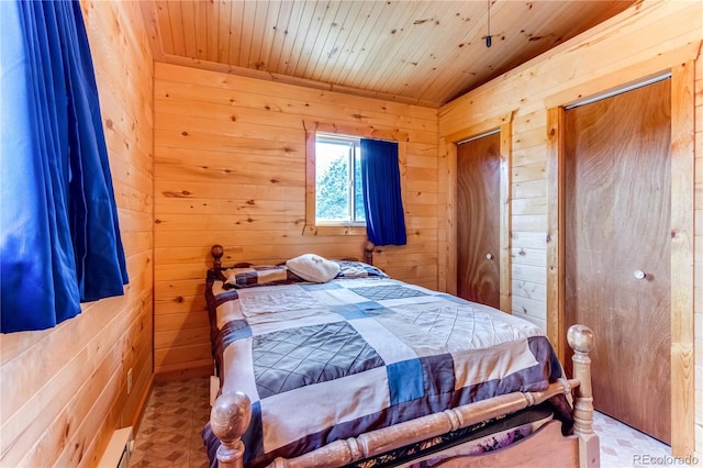 62 Rubel Cir, Westcliffe, CO 81252 - bedroom with wood walls and wood ceiling
