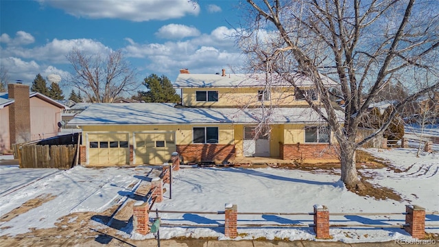 view of front of house with a garage