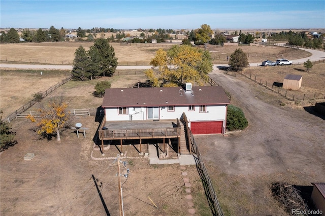 bird's eye view featuring a rural view