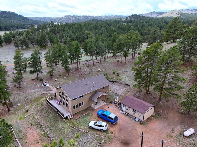 drone / aerial view with a mountain view