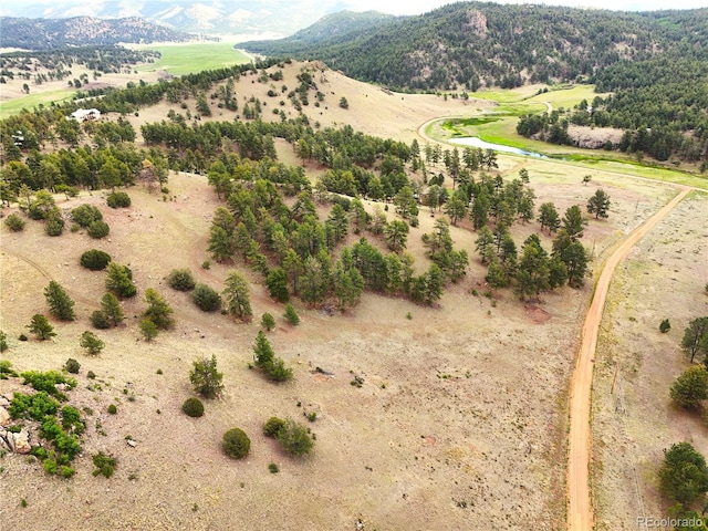 view of mountain feature with a rural view