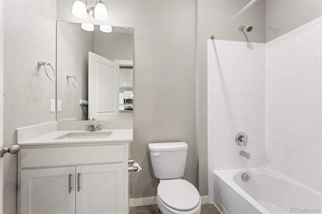2248 Rosette Ln, Castle Rock, CO 80104 - full bathroom featuring vanity, shower / tub combination, and a textured wall