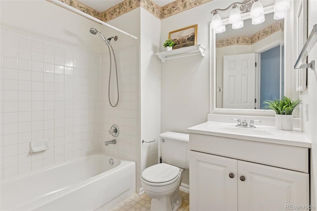 17611 Hoyt Pl, Parker, CO 80134 - full bath with toilet, tub / shower combination, vanity, and tile patterned flooring