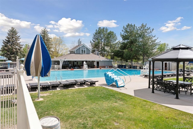 17611 Hoyt Pl, Parker, CO 80134 - community pool with a gazebo and a patio area