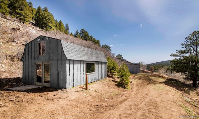 view of shed