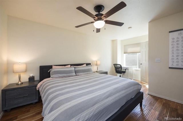 77 Spyglass Ln Unit 77, Silverthorne, CO 80498 - bedroom with wood finished floors and a ceiling fan