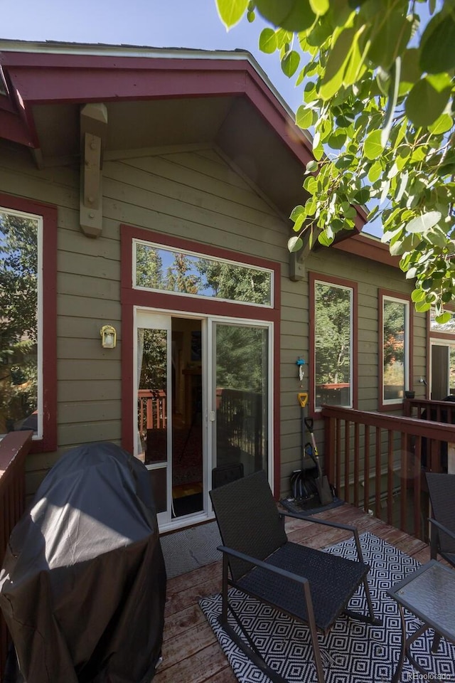 77 Spyglass Ln Unit 77, Silverthorne, CO 80498 - wooden terrace with grilling area