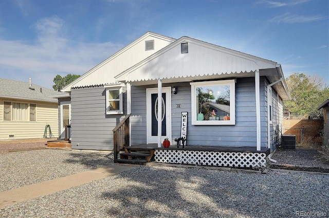 view of front of property featuring central AC unit