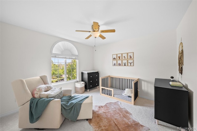 10802 W Indore Dr, Littleton, CO 80127 - bedroom with carpet flooring, baseboards, and ceiling fan