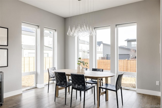 dining room with hardwood / wood-style flooring