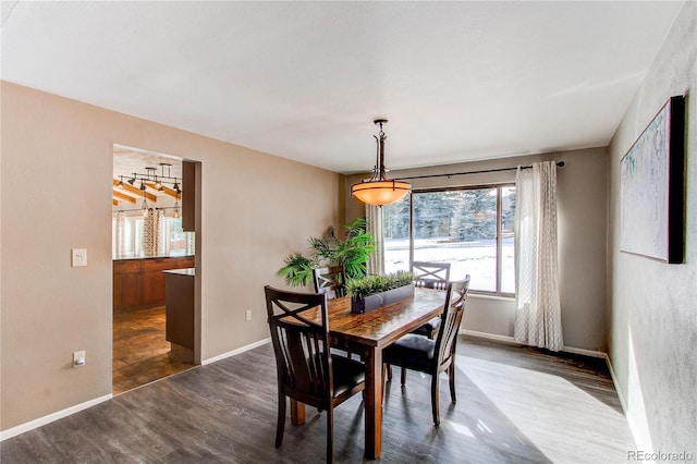 dining room featuring dark hardwood / wood-style flooring