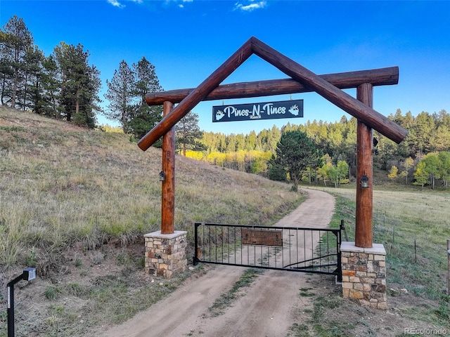 exterior space with a gate