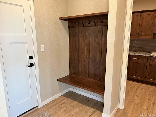 mudroom featuring light hardwood / wood-style floors