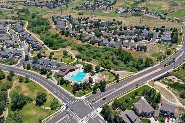 11973 Song Bird Hills St, Parker, CO 80138 - aerial view of property and surrounding area featuring a pool area