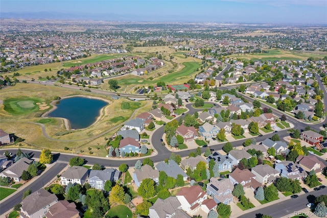 11973 Song Bird Hills St, Parker, CO 80138 - aerial view of property's location with a golf club, a large body of water, and nearby suburban area