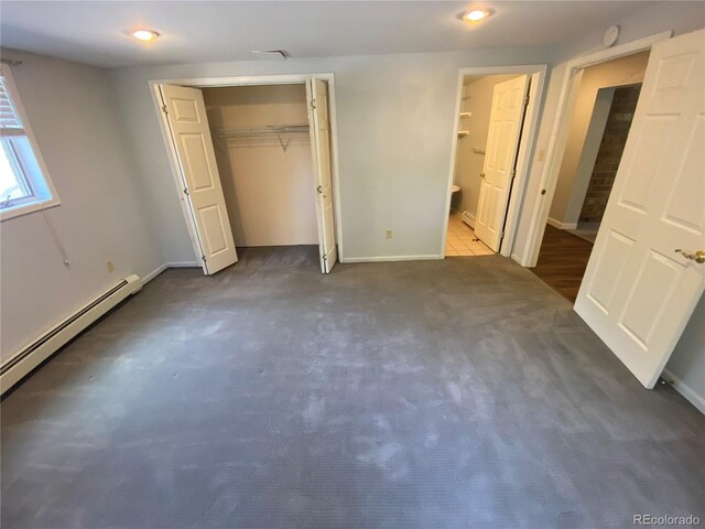 7079 Estes Dr, Arvada, CO 80004 - unfurnished bedroom featuring carpet flooring, baseboards, a closet, and recessed lighting