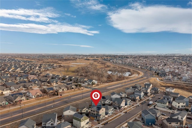 drone / aerial view featuring a residential view
