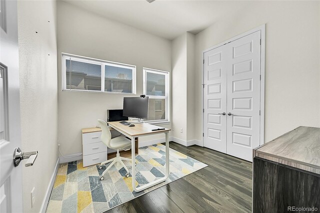 3044 Wilson Ct Unit 2, Denver, CO 80205 - office featuring baseboards and wood finished floors