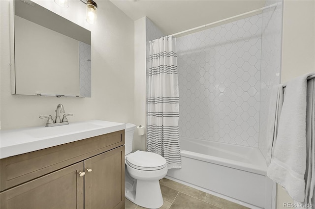3044 Wilson Ct Unit 2, Denver, CO 80205 - bathroom with vanity, shower / bath combo, tile patterned flooring, and toilet