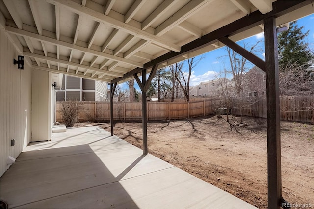 view of patio featuring a fenced backyard