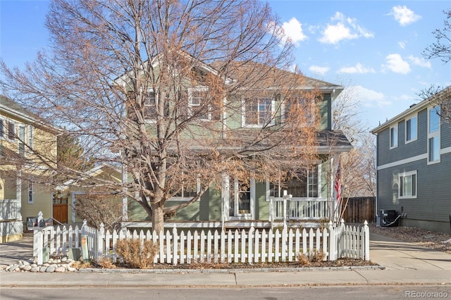 front facade with a porch