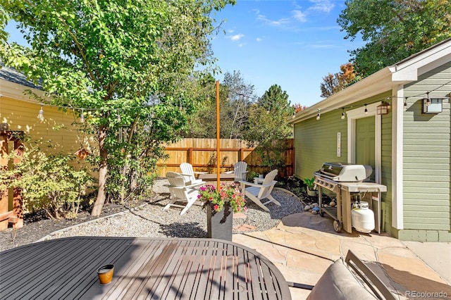 view of patio with a grill