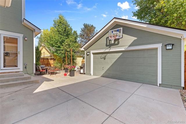 view of garage