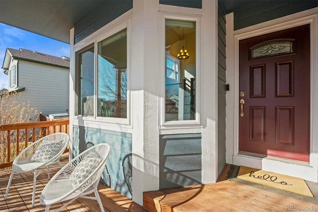 entrance to property with a porch