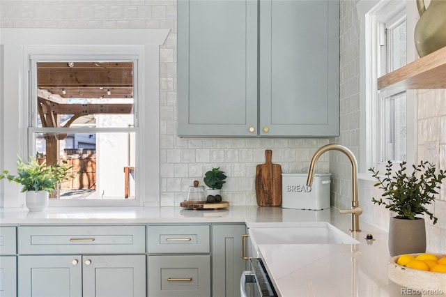 kitchen featuring tasteful backsplash