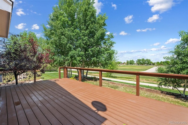 deck featuring a yard