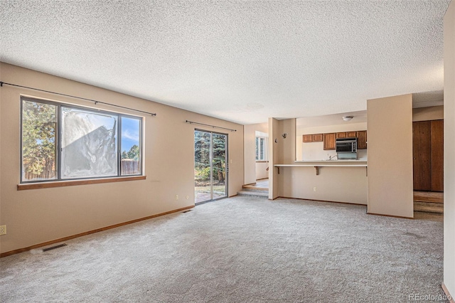 17583 E Belleview Pl, Centennial, CO 80015 - unfurnished living room with light carpet and a textured ceiling