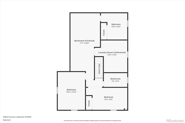 5480 W Iowa Ave, Lakewood, CO 80232 - view of property floor plan