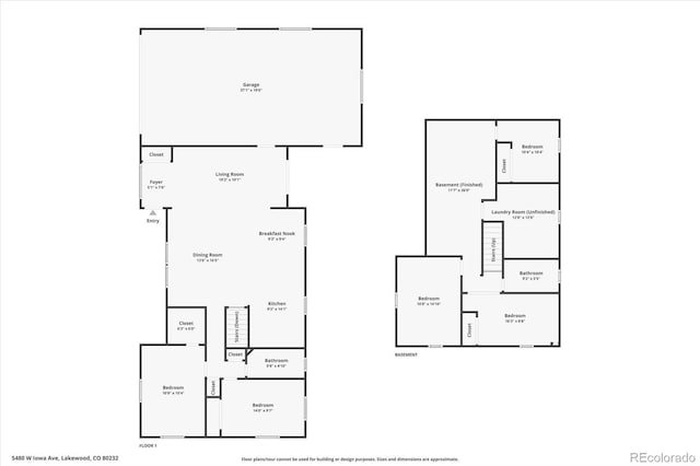 5480 W Iowa Ave, Lakewood, CO 80232 - view of floor plan / room layout