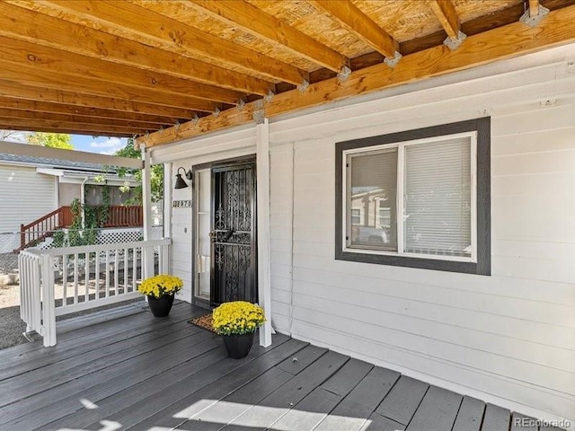 view of wooden deck