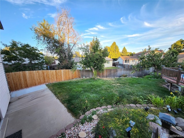 view of yard featuring a fenced backyard