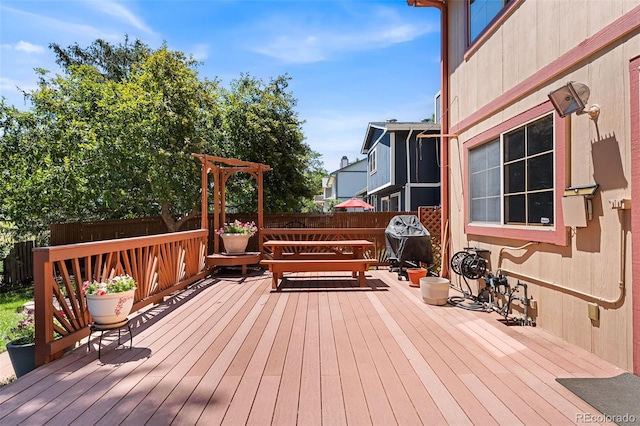 16085 E Lehigh Cir, Aurora, CO 80013 - wooden terrace with a grill