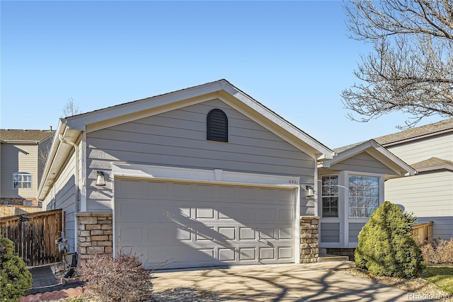 view of front of house with a garage