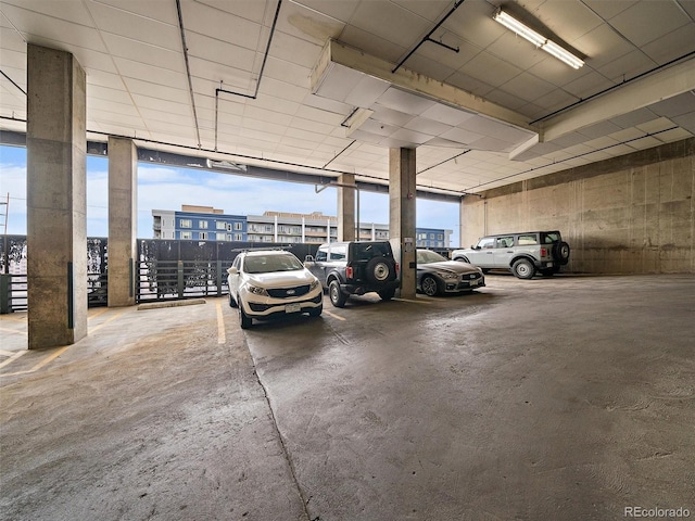 view of parking garage