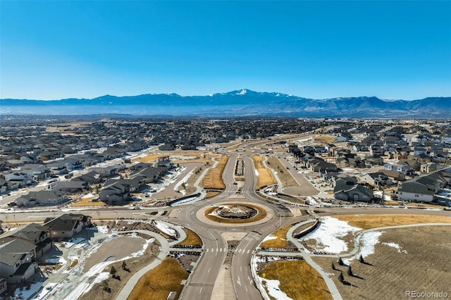 aerial view with a mountain view