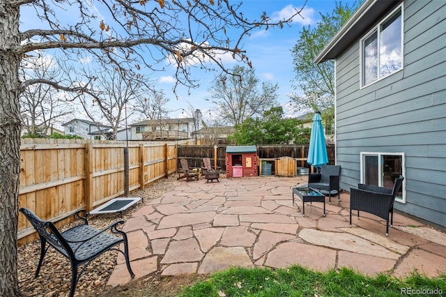 view of patio / terrace featuring a fenced backyard