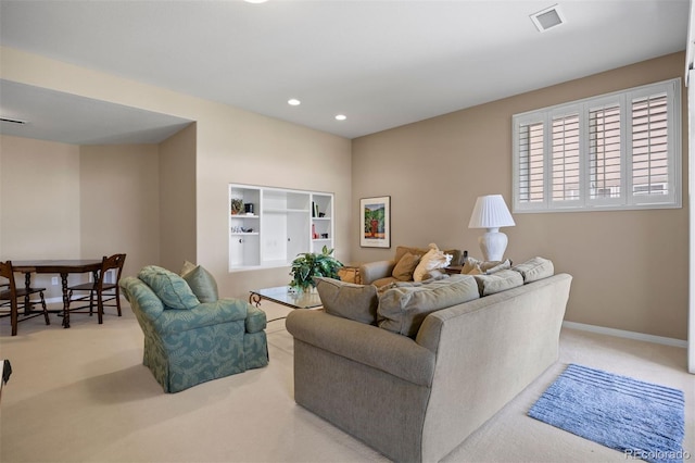 4373 E Phillips Pl, Centennial, CO 80122 - living room with carpet floors, recessed lighting, baseboards, and visible vents
