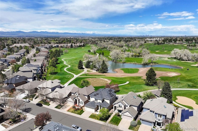 4373 E Phillips Pl, Centennial, CO 80122 - aerial view featuring view of golf course, a residential view, and a water and mountain view