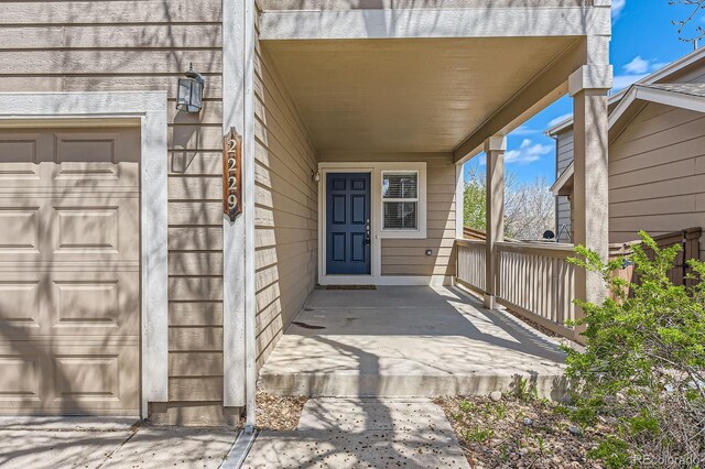 entrance to property with a garage